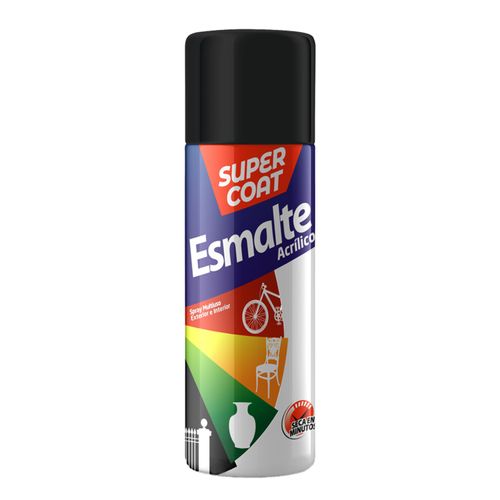 Super Coat spray acrílico negro mate 235 grs - COD: 18390